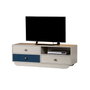 Hanah Home Soporte de TV Estilo Escandinavo Moderno Blanco y Azul 140x48x41cm